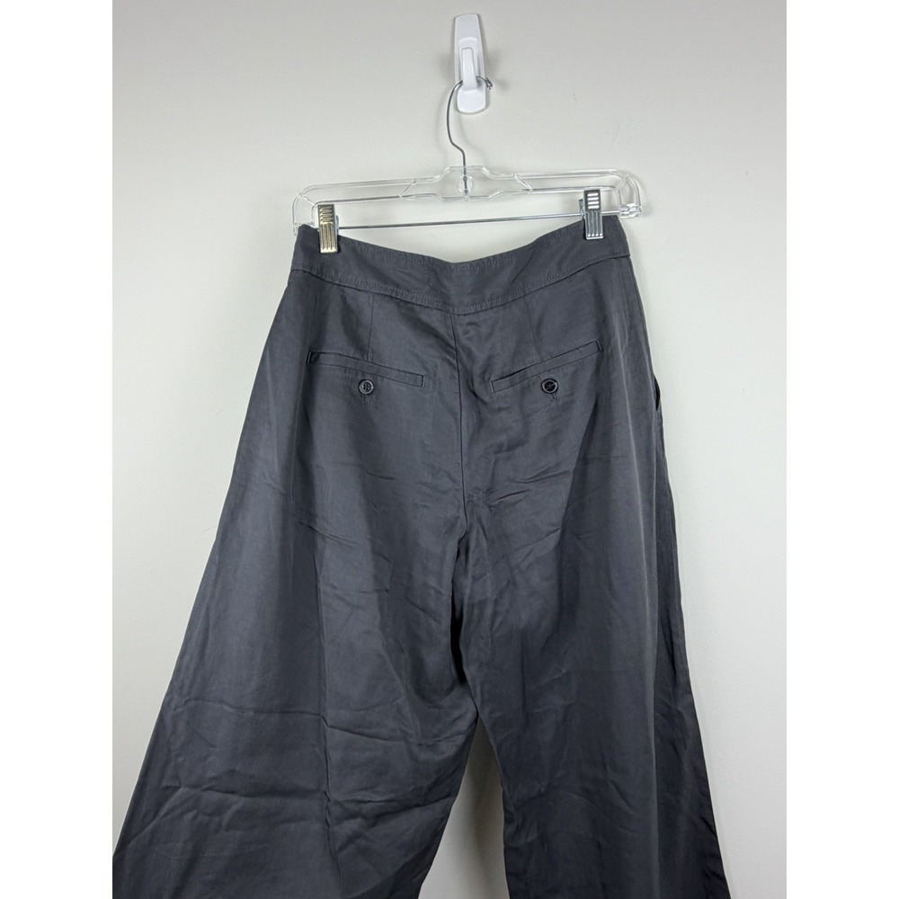 NWT Banana Republic Gray High Rise Wide Leg Pleated Pants Size 4 Orca TENCEL - Picture 8 of 8